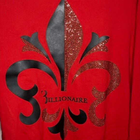 Billionaire Italian Couture | Red Logo Crew Neck Sweatshirt - Picture 7 of 9
